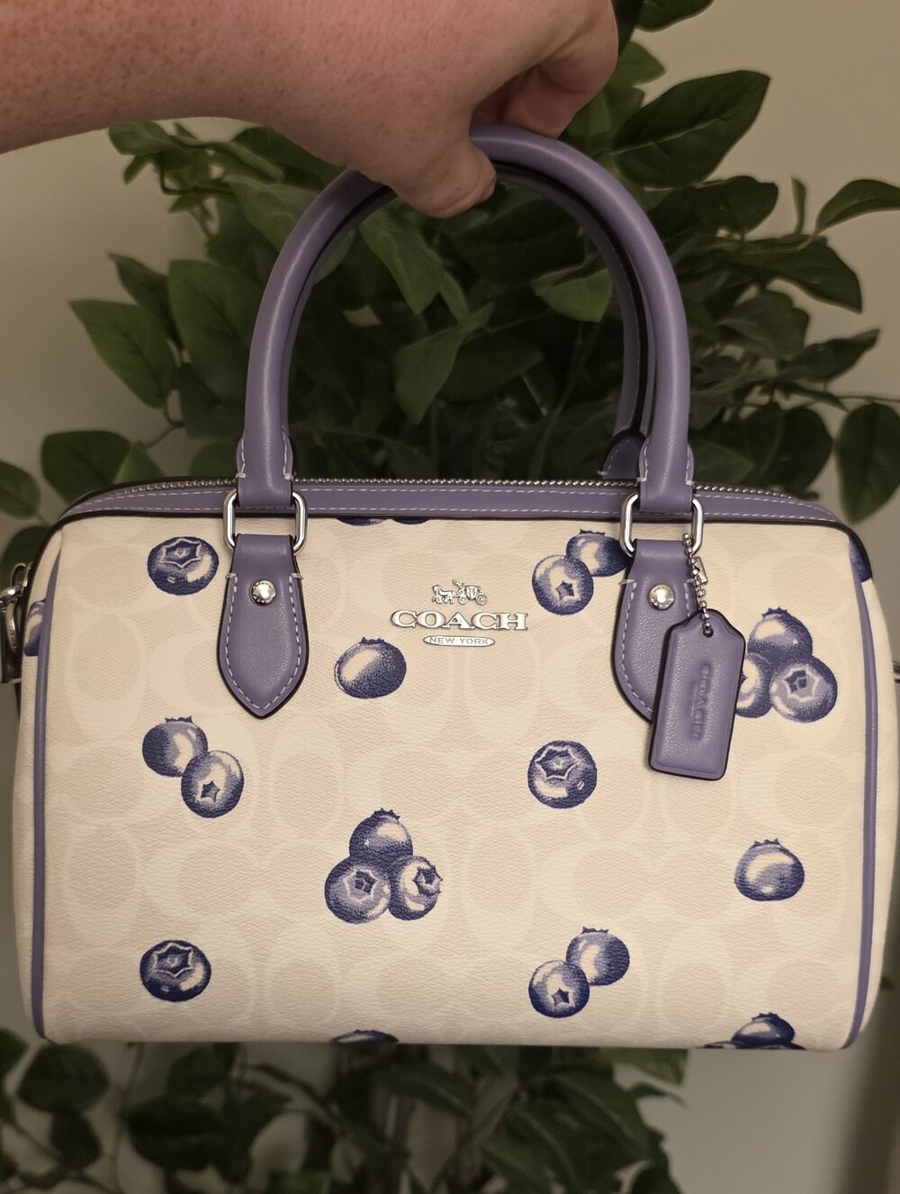Coach Blueberry Rowan Signature Canvas with Crossbody Strap CT216
